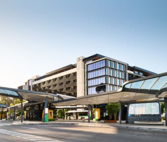 Curtin Central Bus Interchange with St. Catherines behind