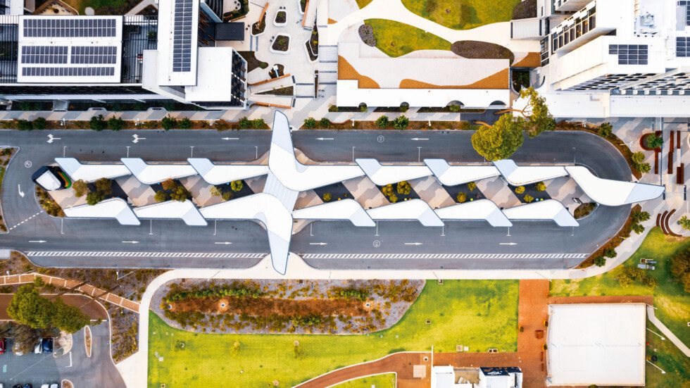 Arial view of the Curtin Central bus station