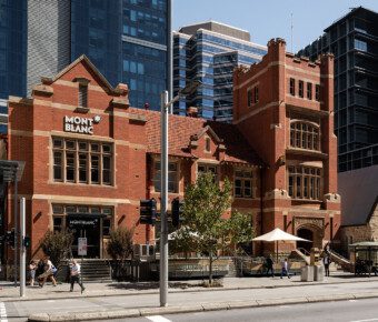 An exterior photo of 137 St Georges Terrace in Perth City