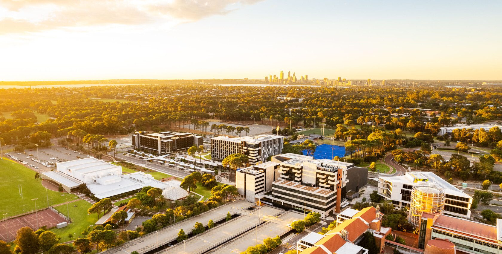 Aerial view of the exchange precinct