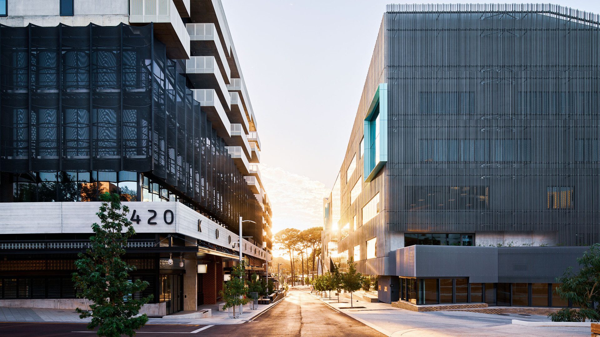 Buildings 420 - Nesuto Curtin Hotel, and 418 - School of Design & Built Environment
